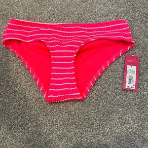 Pink and white striped bikini bottom